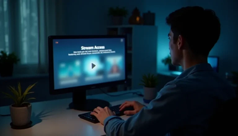 Contenu adulte bloqué myCanal : causes et solutions Utilisateur face à un écran d'ordinateur portable affichant un message de restriction d'accès, illustrant le problème de contenu adulte bloqué myCanal