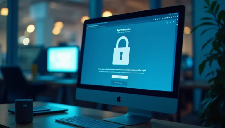 Écran d'ordinateur affichant une interface de vérification d'âge pour un contenu exclusivement réservé au public adulte