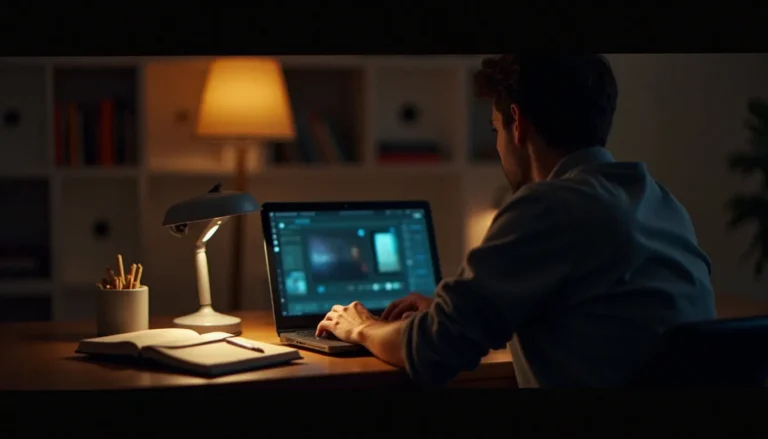 Personne consultant un site de film adulte streaming gratuit sur un ordinateur portable dans un appartement parisien