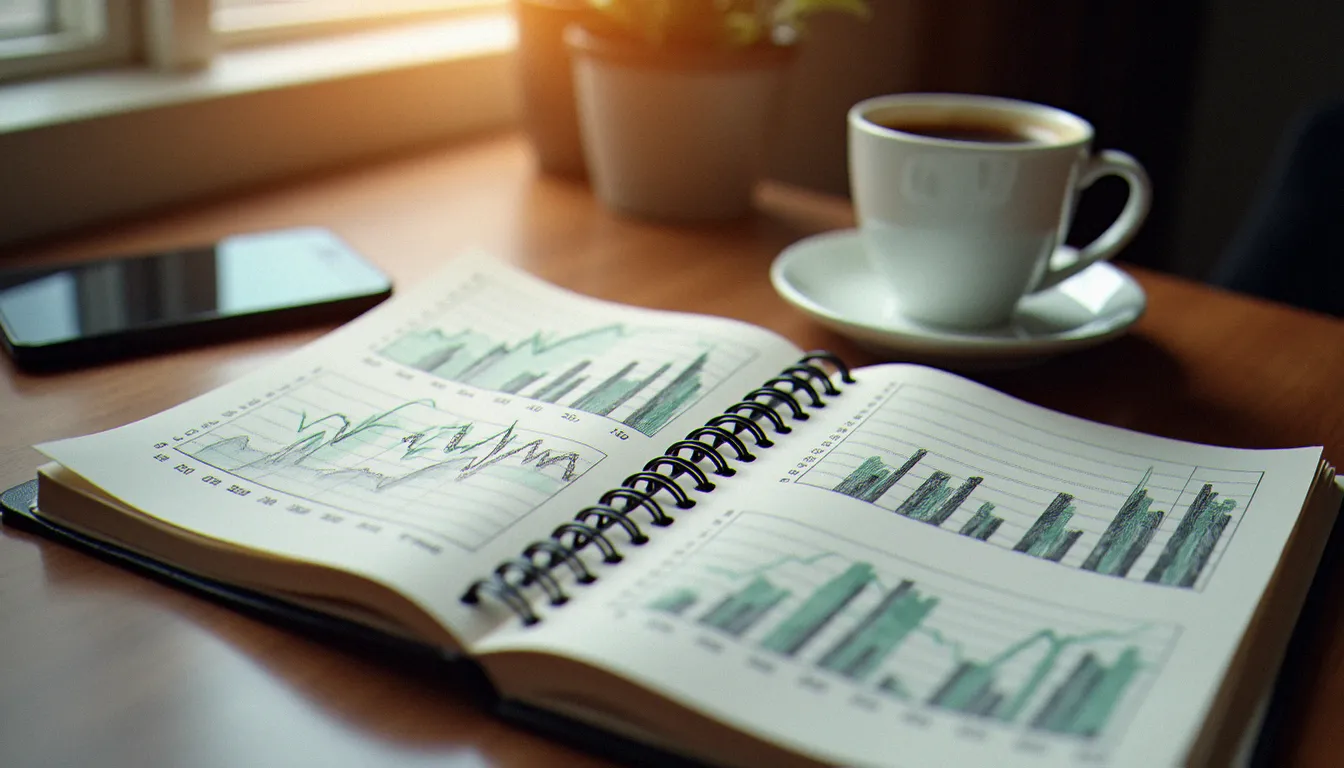 Site web lancé en 2007 : l'année qui a tout changé Carnet de notes avec graphiques de revenus web tracés à la main, illustrant l'évolution des modèles de monétisation depuis 2007