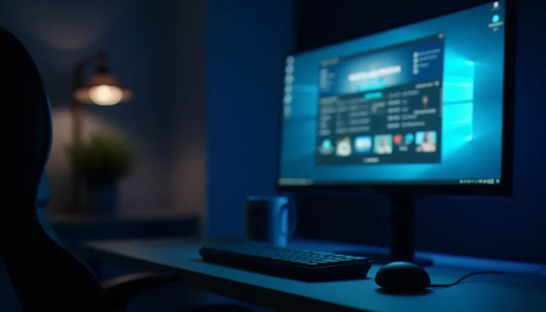 Vidéo érotique HD gratuite : guide complet 2026 Écran d'ordinateur affichant une interface de streaming floue dans un bureau moderne, évoquant la consommation de video erotique hd gratuite en ligne