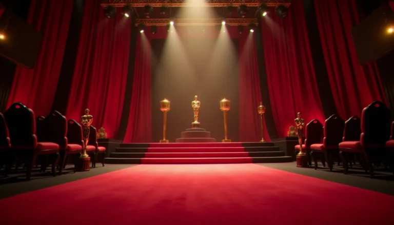 40e cérémonie des AVN Awards : tout ce qu'il faut savoir Salle de cérémonie de remise de prix à Las Vegas évoquant la 40e cérémonie des AVN Awards, tapis rouge et podium illuminé