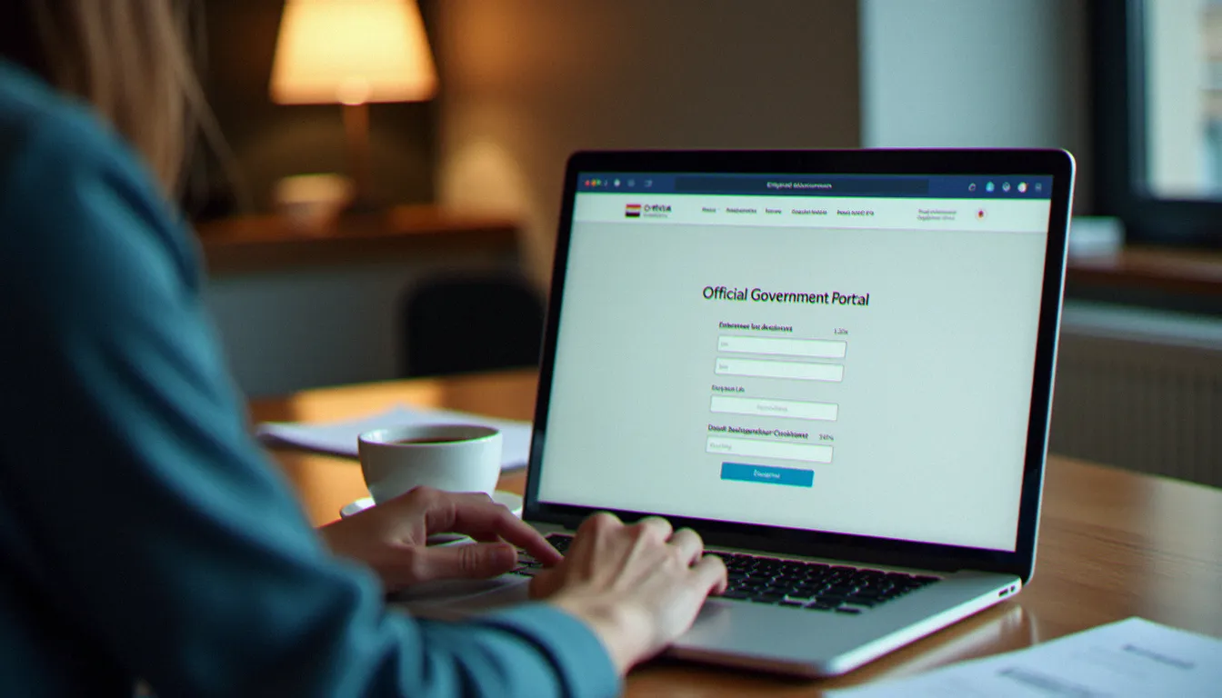 Citoyen accédant aux services en ligne du gouvernement de la République algérienne depuis un ordinateur portable