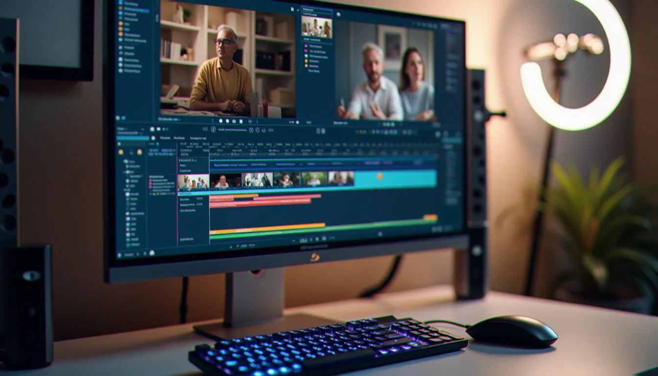 Poste de travail de montage vidéo pour la création de contenu adulte professionnel